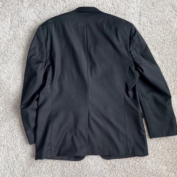 Lauren Ralph Lauren Black Wool 44R Blazer Suit Jacket Sport Coat Pewter Buttons - Picture 2 of 16